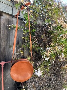 Madewell Circular Crossbody Bag in Cognac Brown